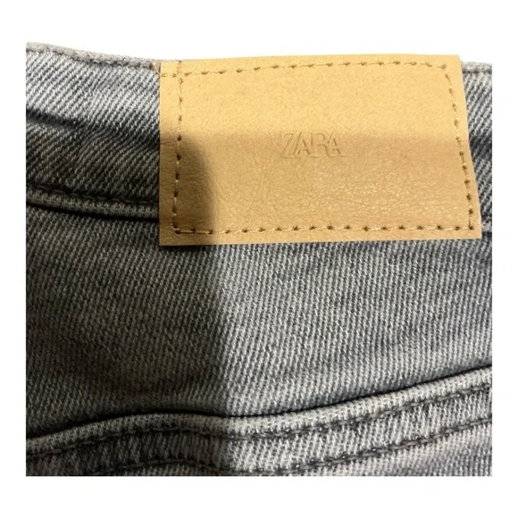ZARA Women High Rise Straight Leg Jeans – Gray Washed – Size 4 - Picture 10 of 10